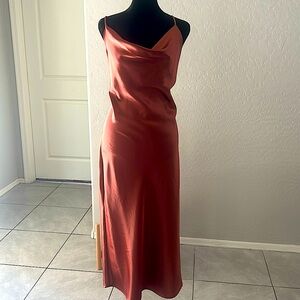 Long midi satin dress